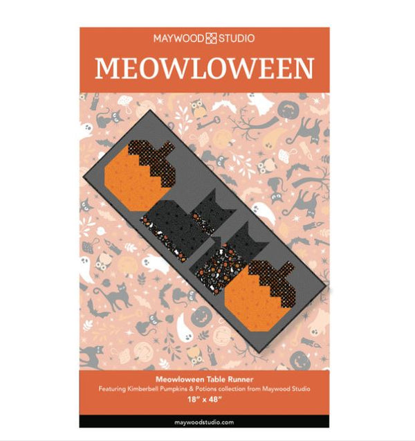 Meowloween Table Runner Featuring Kimberbell Pumpkins & Potions Fabrics